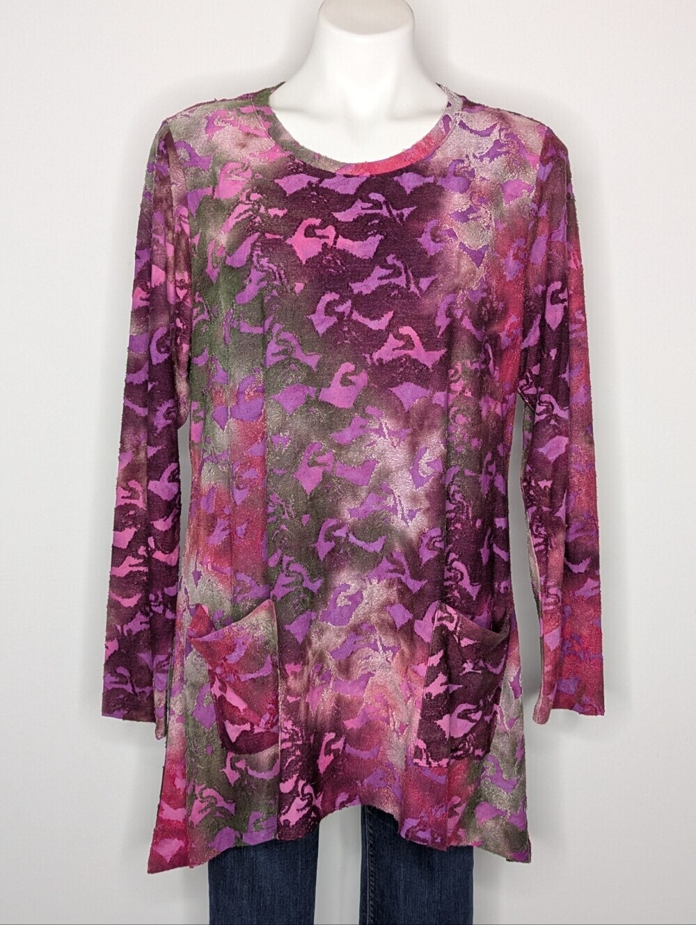 Logo Lori Goldstein Purple Pink Long Sleeve Top L